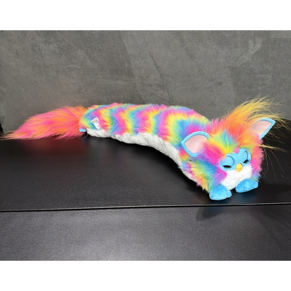 Furby DJ Rainbow Interactive Toy Long Furby Blue Face & Ears